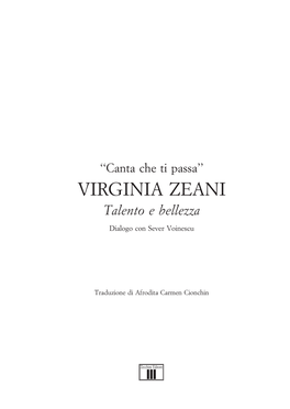 VIRGINIA ZEANI Talento E Bellezza