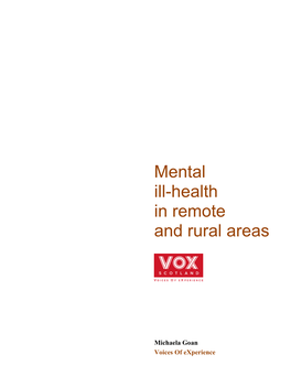 Mental Ill-Health in Remote and Rural Areas