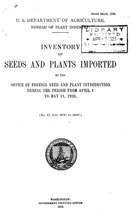 Seeds and Plants Imported