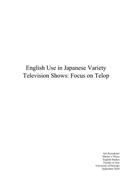 English Use in Japanese Variety Television Shows: Focus on Telop