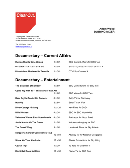 Documentary – Current Affairs