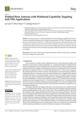 Profiled Horn Antenna with Wideband Capability Targeting Sub-Thz