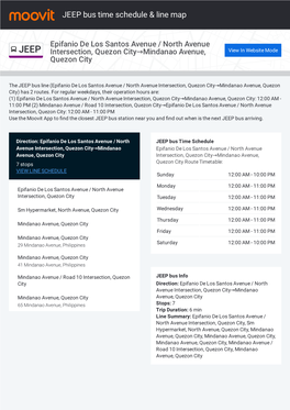 JEEP Bus Time Schedule & Line Route