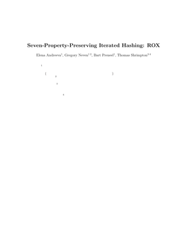 Seven-Property-Preserving Iterated Hashing: ROX