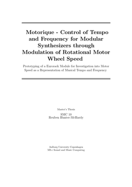 Control of Tempo and Frequency for Modular Synthesizers Through