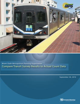 Compare Transit Survey Results to Actual Count Data, 9/2010