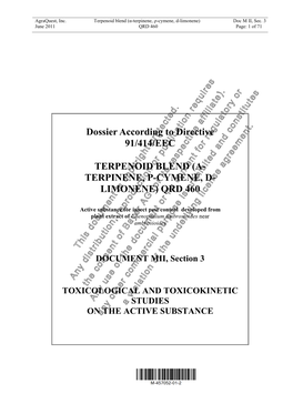 (A-Terpinene, P-Cymene, D-Limonene) QRD