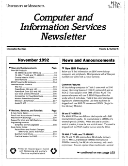 Computer and Information Services Newsletter