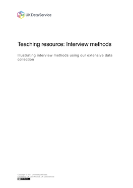 Teaching Resource: Interview Methods