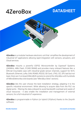 4Zerobox DATASHEET