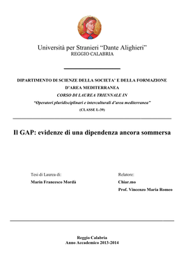 Il GAP: Evidenze Di Una Dipendenza Ancora Sommersa