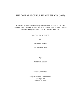 The Collapse of Hurricane Felicia (2009)