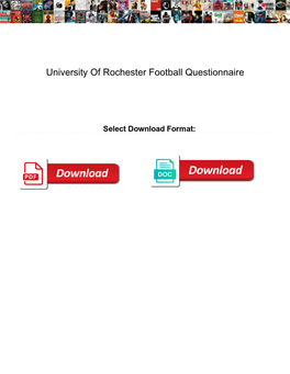 University of Rochester Football Questionnaire