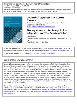 Gazing at Kaoru: Star Image in Film Adaptations Of