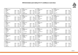 KNVB Districtsbeker Poule-Indeling 2014/'15, Hoofdklasse En Eerste Klasse