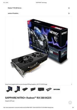 SAPPHIRE NITRO+ Radeon™ RX 580 8GD5