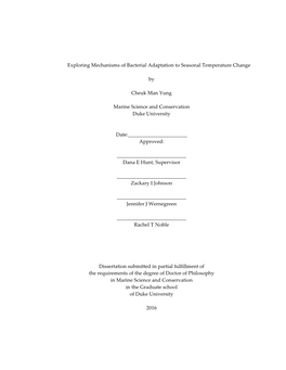 Exploring Mechanisms of Bacterial Adaptation to Seasonal Temperature Change