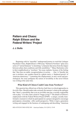 Ralph Ellison and the Federal Writers' Project