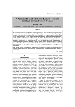 A Weighted Linear Combination Ranking Technique for Multi-Criteria Decision Analysis