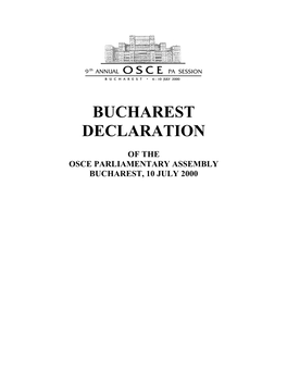 Bucharest Declaration