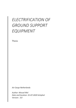 Electrification of Ground Support Equipment
