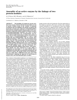 Assembly of an Active Enzyme by the Linkage of Two Protein Modules