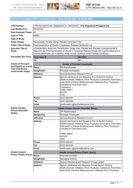 CTRI Trial Data