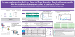 Intravenous Ganaxolone Achieves Rapid and Dose-Dependent Sustained Improvement in EEG Seizure Burden in Patients with Refractory Status Epilepticus Authors: Aatif M