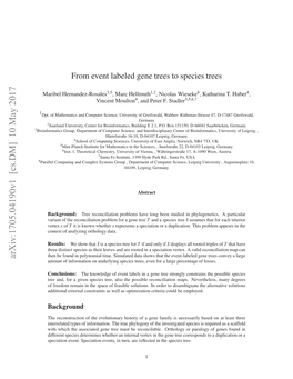 From Event Labeled Gene Trees to Species Trees