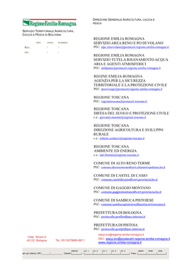 Regione Emilia Romagna Servizio Area Reno E Po Di