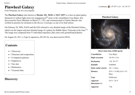 Pinwheel Galaxy - Wikipedia, the Free Encyclopedia Pinwheel Galaxy Coordinates: 14H 03M 12.6S, +54° 20′ 57″ from Wikipedia, the Free Encyclopedia