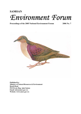 SAMOAN Environment Forum Proceedings of the 2005 National Environment Forum 2006 No