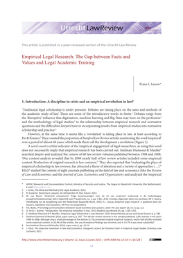 Empirical Legal Research: the Gap Between Facts and Values and Legal Academic Training