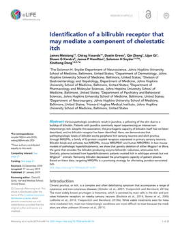 Identification of a Bilirubin Receptor That May Mediate A