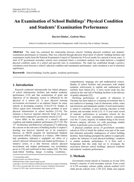 School Buildings, Facility Quality, Academic Performance