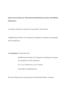 Improvement of Melasma by Niacinamide Through Reducing Vascularity and Inhibiting