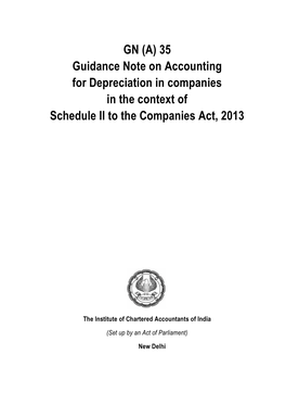 Guidance Note on for Depreciation in Schedule II to the Comp GN (A) 35