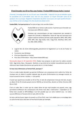 [Tuto] Encoder Vos CD En Flac Avec Foobar / Foobar2000 (Niveau Facile / Novice)
