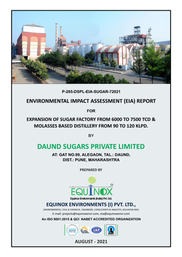 Eia-Sugar-72021 Environmental Impact Assessment (Eia) Report