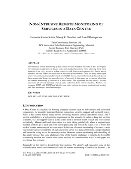 Non-Intrusive Remote Monitoring of Services in A