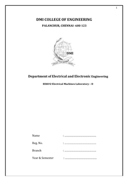 Dmi College of Engineering Palanchur, Chennai- 600 123