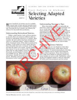 Selecting Adapted Varieties