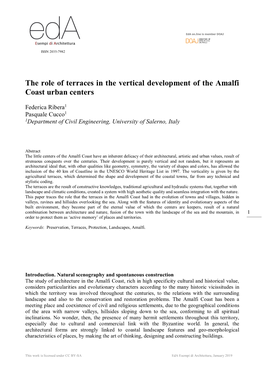 The Role of Terraces in the Vertical Development of the Amalfi Coast Urban Centers