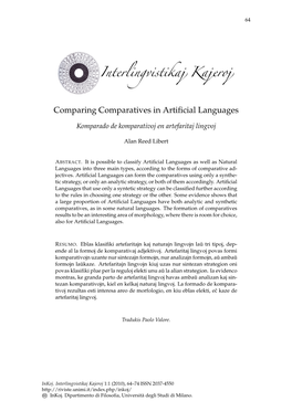 Comparing Comparatives in Artificial Languages