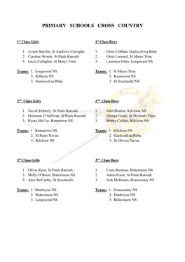 Primary Schools Cross Country