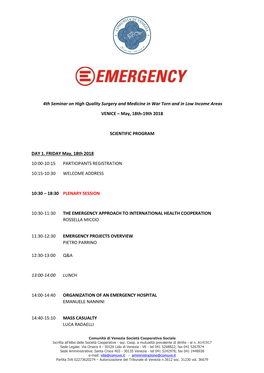 May, 18Th-19Th 2018 SCIENTIFIC P