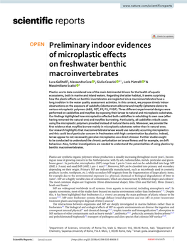 Preliminary Indoor Evidences of Microplastic Effects on Freshwater