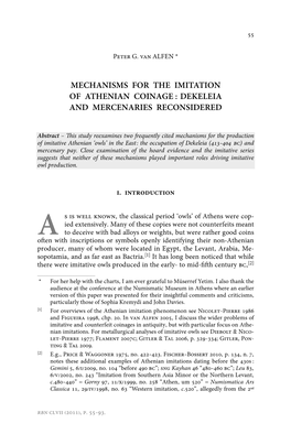 Mechanisms for the Imitation of Athenian Coinage : Dekeleia and Mercenaries Reconsidered