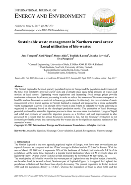 Local Utilisation of Bio-Wastes