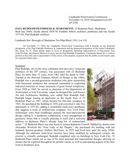 Landmarks Preservation Commission November 16, 2010, Designation List 435 LP-2390